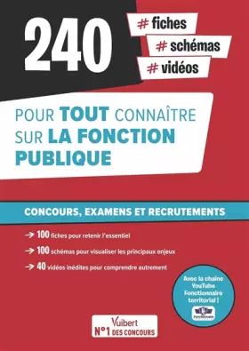 Couverture du produit · Fonction publique : 240 fiches, schémas et vidéos pour tout connaître - Avec la chaîne YouTube Fonctionnaire territorial: Conco
