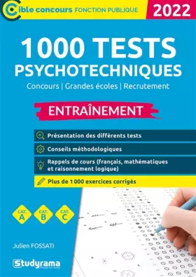 Couverture du produit · 1 000 tests psychotechniques – Entraînement: Édition 2022 – Catégories A, B, C