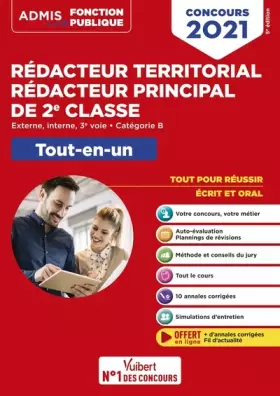 Couverture du produit · Concours Rédacteur territorial et Rédacteur principal de 2e classe - Catégorie B - Tout-en-un - Fil d'actu offert: Externe, int