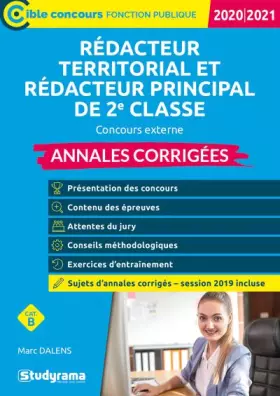 Couverture du produit · Rédacteur territorial - rédacteur principal de 2e classe - concours externe