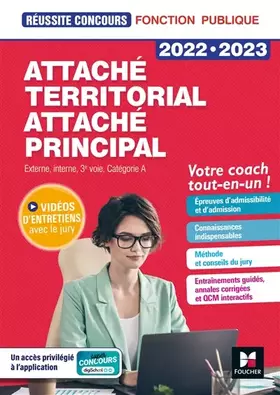 Couverture du produit · Réussite Concours - Attaché territorial, Attaché principal Cat. A - 2022-2023 - Préparation complète