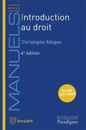 Couverture du produit · Introduction au droit