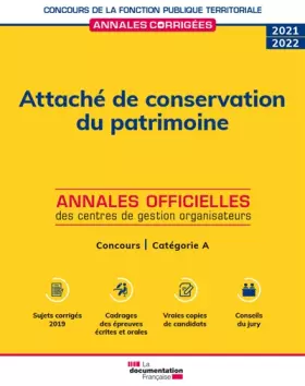 Couverture du produit · Attaché de conservation du patrimoine 2022: Concours de catégorie A, concours externe, interne, 3e concours