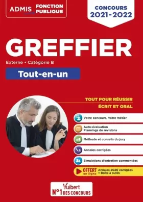 Couverture du produit · Concours Greffier - Catégorie B - Tout-en-un - Annales 2020 offertes: Concours externe 2021-2022
