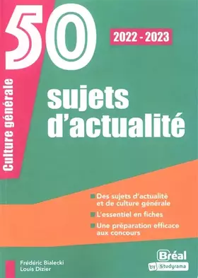 Couverture du produit · 50 sujets d'actualités 2022-2023: Oral de culture générale