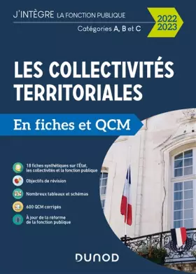 Couverture du produit · Les collectivités territoriales en fiches et QCM - 2022 2023 - Cat. A, B, C: Catégorie A, B et C (2022-2023)