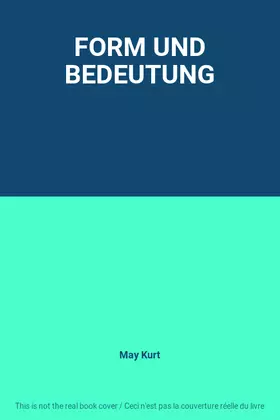 Couverture du produit · FORM UND BEDEUTUNG