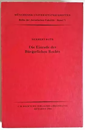 Couverture du produit · Die Einrede des Bürgerlichen Rechts