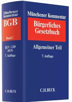 Couverture du produit · Münchener Kommentar zum Bürgerlichen Gesetzbuch Bd. 1: Allgemeiner Teil §§ 1-240, ProstG, AGG