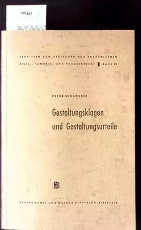 Couverture du produit · Gestaltungsklagen und Gestaltungsurteile.