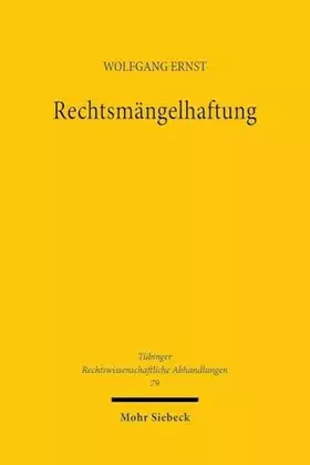 Couverture du produit · Rechtsmängelhaftung (Tübinger Rechtswissenschaftliche Abhandlungen, Band 79)