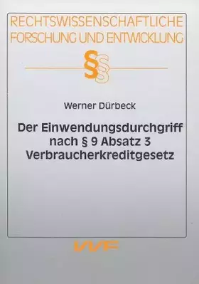 Couverture du produit · Der Einwendungsdurchgriff nach § 9 Absatz 3 Verbraucherkreditgesetz
