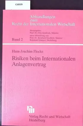 Couverture du produit · Risiken beim Internationalen Anlagenvertrag und Hinweise zu ihrer Bewertung: Sowie Möglichkeiten der Risikobeschränkung durch V