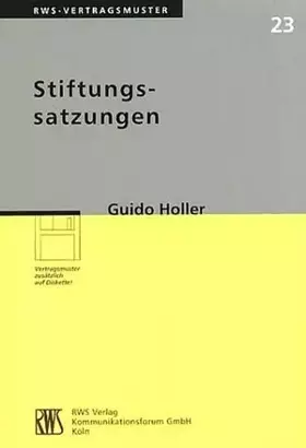 Couverture du produit · Stiftungssatzungen (RWS-Vertragsmuster)