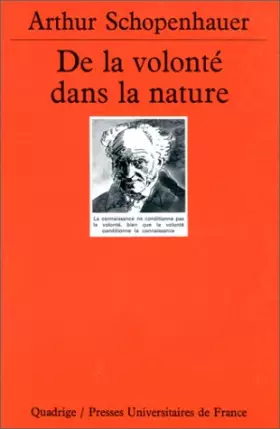Couverture du produit · De la volonté dans la nature