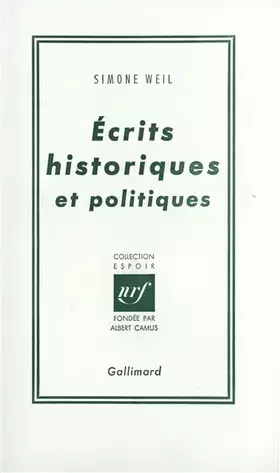 Couverture du produit · Ecrits historiques et politiques