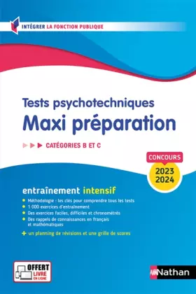 Couverture du produit · Tests psychotechniques - Maxi préparation. Catégories B et C - 2023-2024