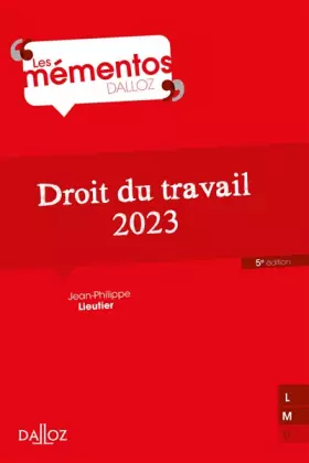 Couverture du produit · Droit du travail 2023 5ed