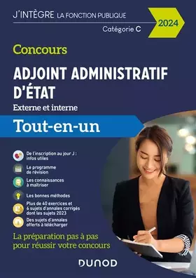 Couverture du produit · Concours Adjoint administratif d'Etat - 2024 - Externe et interne: Tout-en-un