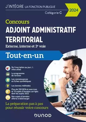 Couverture du produit · Concours Adjoint administratif territorial - 2024: Tout-en-un - Externe, interne et 3e voie