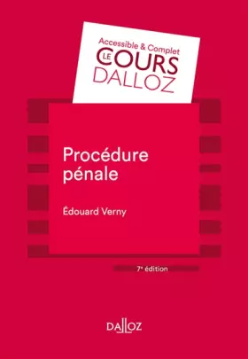 Couverture du produit · Procédure pénale