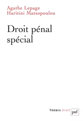 Couverture du produit · Droit pénal spécial