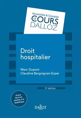 Couverture du produit · Droit hospitalier. 11e éd.