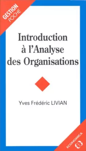 Couverture du produit · Introduction à l'analyse des organisations