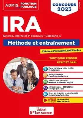 Couverture du produit · Concours IRA - Catégorie A - Méthode et entraînement: Instituts régionaux d'administration - Externe, interne et 3e concours - 