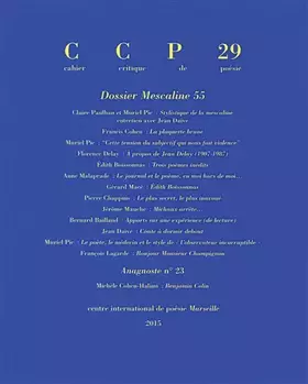Couverture du produit · Cahier critique de poésie: Dossier Mescaline 55