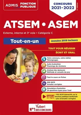 Couverture du produit · Concours ATSEM et ASEM - Catégorie C - Tout-en-un: Agent (territorial) spécialisé des écoles maternelles - Concours externe, in