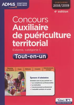 Couverture du produit · Concours Auxiliaire de puériculture territorial - Catégorie C - Tout-en-un: Concours 2018-2019