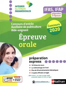 Couverture du produit · Concours Aide-Soignant Auxiliaire de puériculture - Réussir l'oral 2020 (IEPM) - 2020