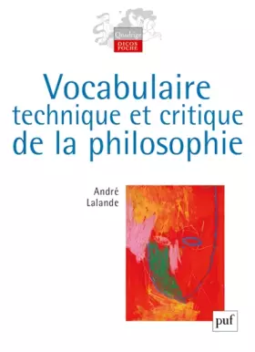 Couverture du produit · Vocabulaire technique et critique de la philosophie