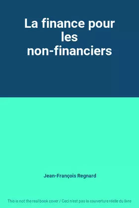 Couverture du produit · La finance pour les non-financiers