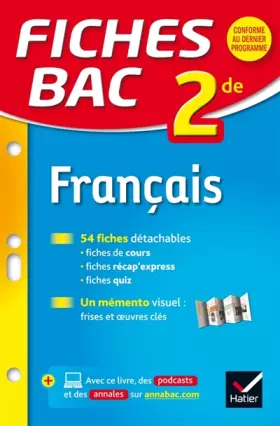 Couverture du produit · Fiches bac Français 2de: fiches de révision - Seconde