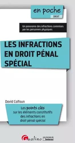 Couverture du produit · Les infractions en droit pénal spécial