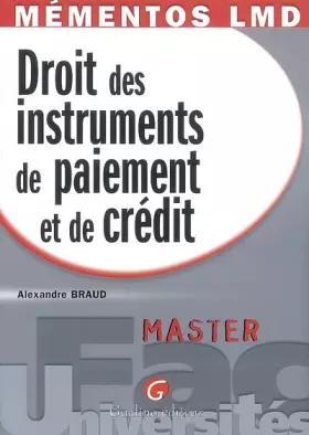 Couverture du produit · Droit des instruments de paiement et de crédit
