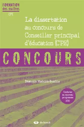 Couverture du produit · La dissertation au concours de CPE