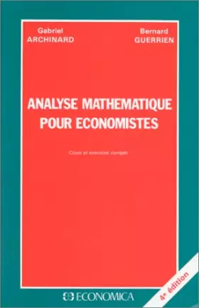 Couverture du produit · Analyse mathématique pour économistes: Cours et exercices corrigés