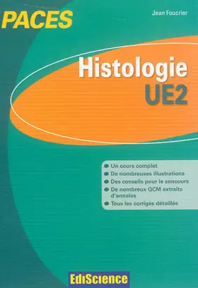 Couverture du produit · Histologie-UE2 PACES: Manuel, cours + QCM corrigés