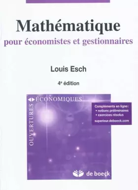 Couverture du produit · Mathématique pour économistes et gestionnaires