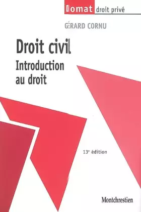 Couverture du produit · Droit civil : Introduction au droit