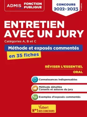 Couverture du produit · Entretien avec un jury - Concours de catégories A, B et C - Méthodes et exercices: L'essentiel en 35 fiches - Concours 2022-202