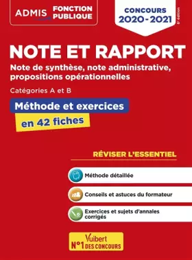 Couverture du produit · Note et rapport - Méthode et exercices - Concours de catégories A et B - L'essentiel en fiches: Note de synthèse, note administ