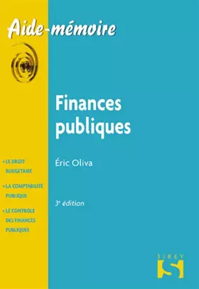 Couverture du produit · Finances publiques - 3e ed.: Aide-mémoire Sirey