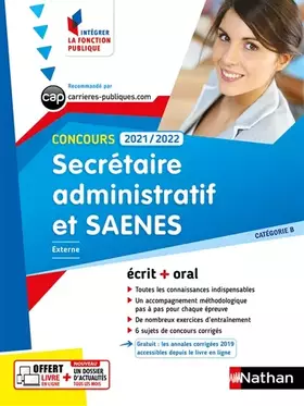 Couverture du produit · Concours Secrétaire administratif et SAENES 2021-2022 - CAT B N° 1 (IFP) 2021 (01)