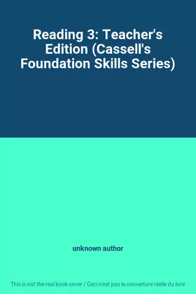 Couverture du produit · Reading 3: Teacher's Edition (Cassell's Foundation Skills Series)