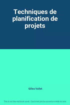 Couverture du produit · Techniques de planification de projets