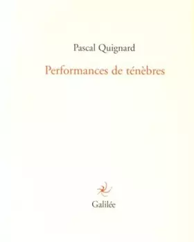 Couverture du produit · Performance de ténèbres